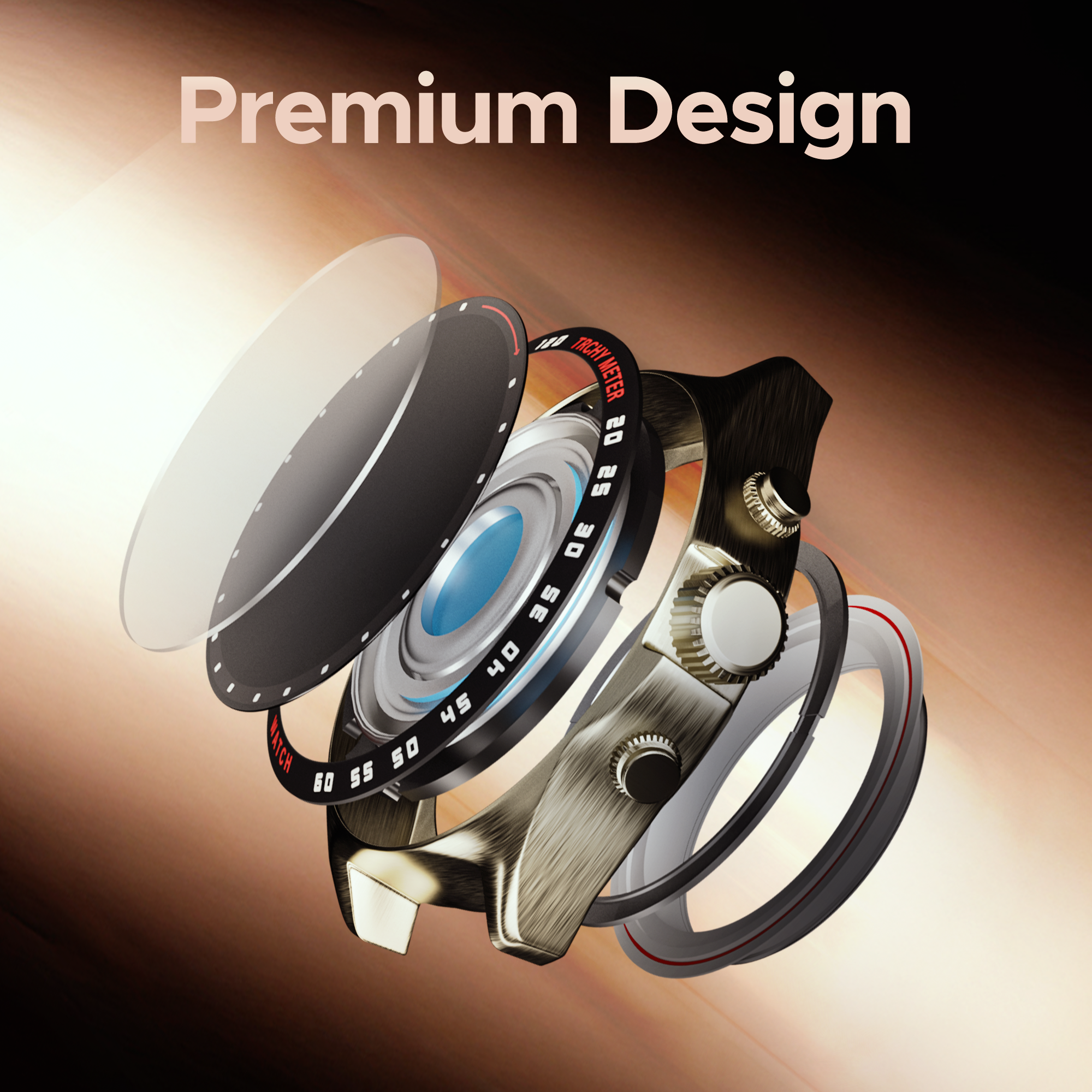 SMART WATCH With 1.52" TFT Display Resolution 360*360, Leather Band, Full Touch Screen, Fitness Tracking, Heart Rate Monitor, IP67 Water Resistant & Bluetooth V5.1. | Silver