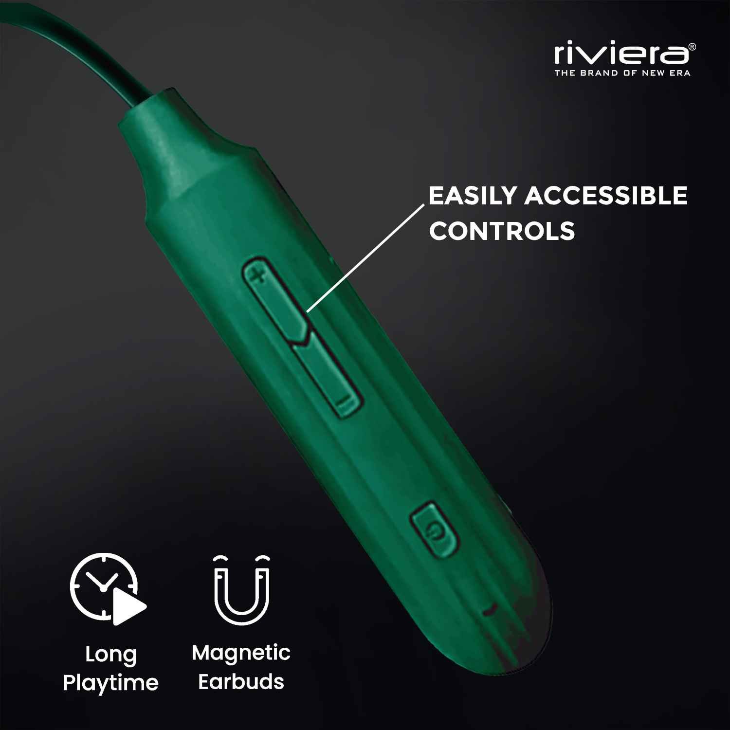 Zook Bluetooth Neckband Earphones with 45 Hours play time, 400 Hours Standby, Deep Bass, Lightweight Design, Magnetic Earbuds, Type-C Fast Charging, and Voice Assistant Support (Green)