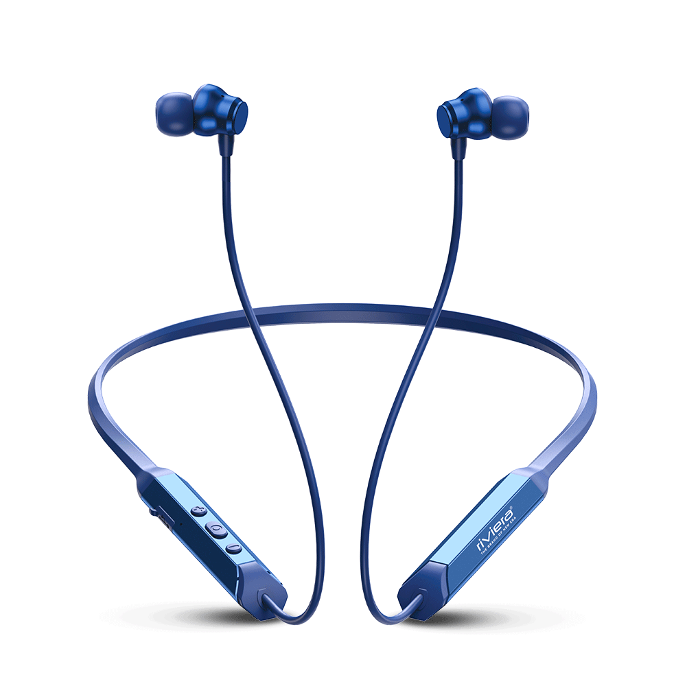 Z PLUS Assured Series, Long 110 Hours Music Play Time, 1000H Standby time, HD Bionic Sound Bluetooth V5.4 Neckband with Mic, Sweat Proof, Fast Pairing, in Ear Earphones | Blue