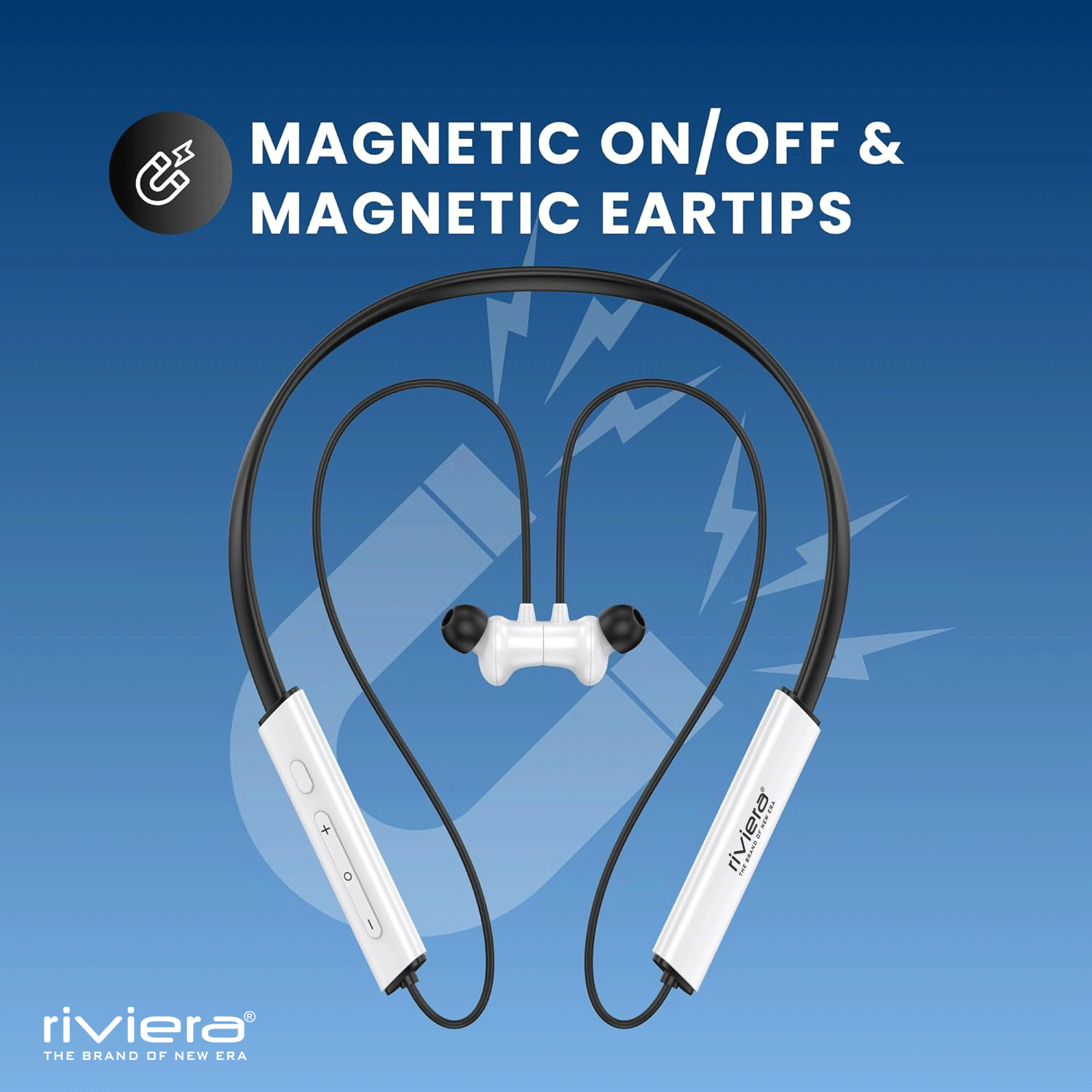 Zoro Neckband Headphones 500hrs (Standby) Long Battery Life, Wireless Noise Isolate Earbuds Bluetooth 5.3, Sweatproof, Headphones with Mic, Magnetic Design & Type C Interface