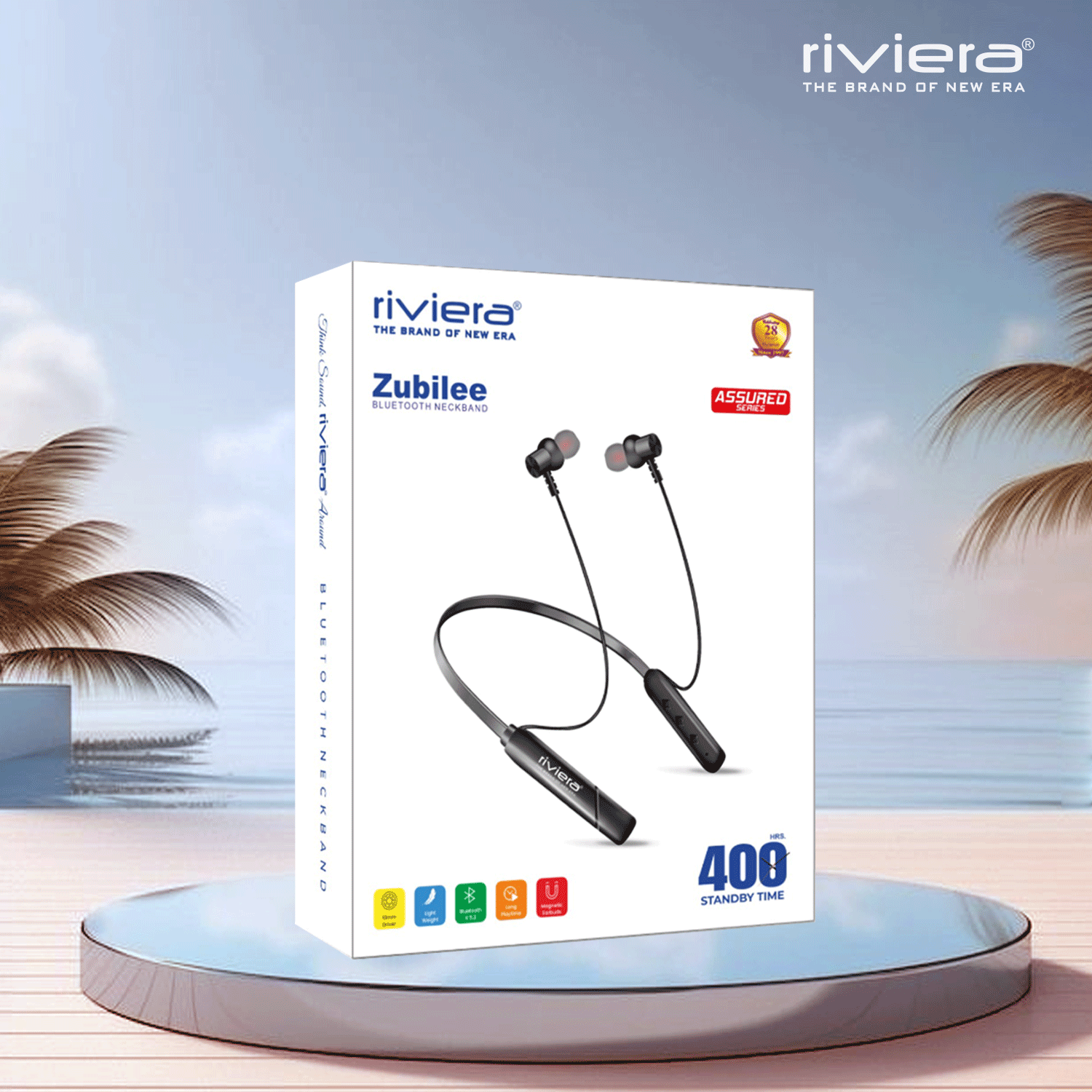 Zubilee Assured Series, Bluetooth V5.2 Neckband with Low Latency, 45 Hrs Playtime, Fast Type C Charging Wireless in Ear Earphones, 10 mm Drivers, Magnetic Earbuds.