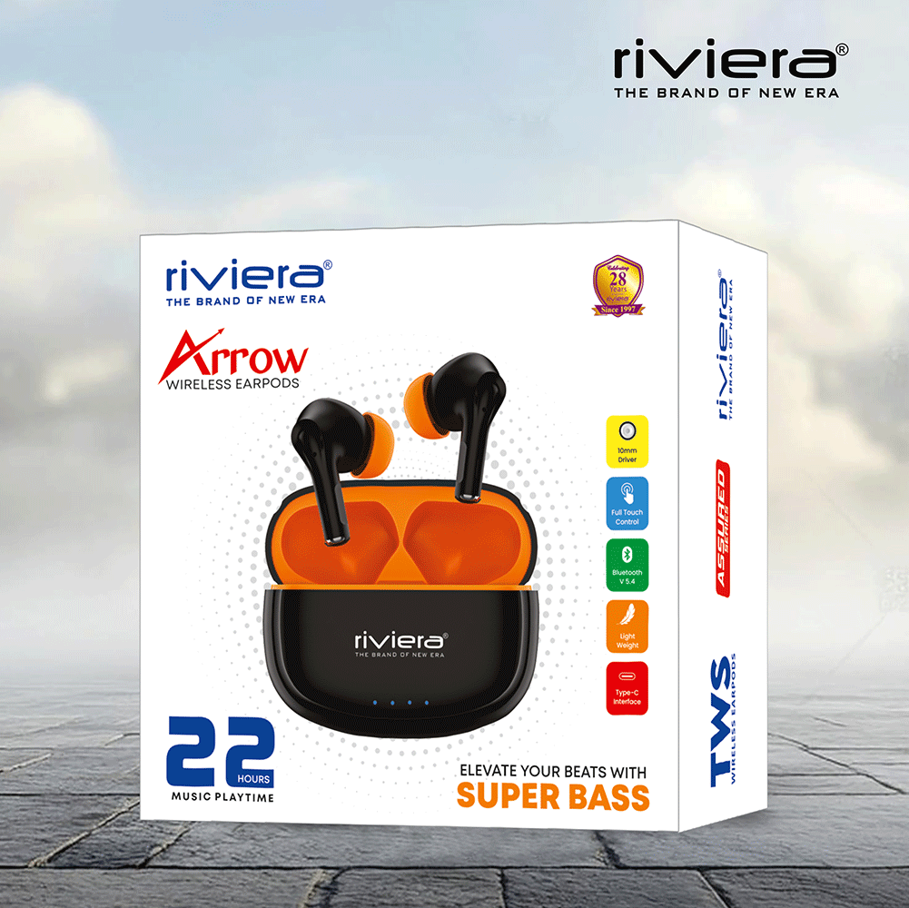 ARROW Wireless Earbuds Bluetooth Version 6, Tap Control in Ear Buds, Ultra Low Latency Headphones, Deep Bass Sound, Standby Time 270H, Built in Mics, Clear Calls Earphones | Black