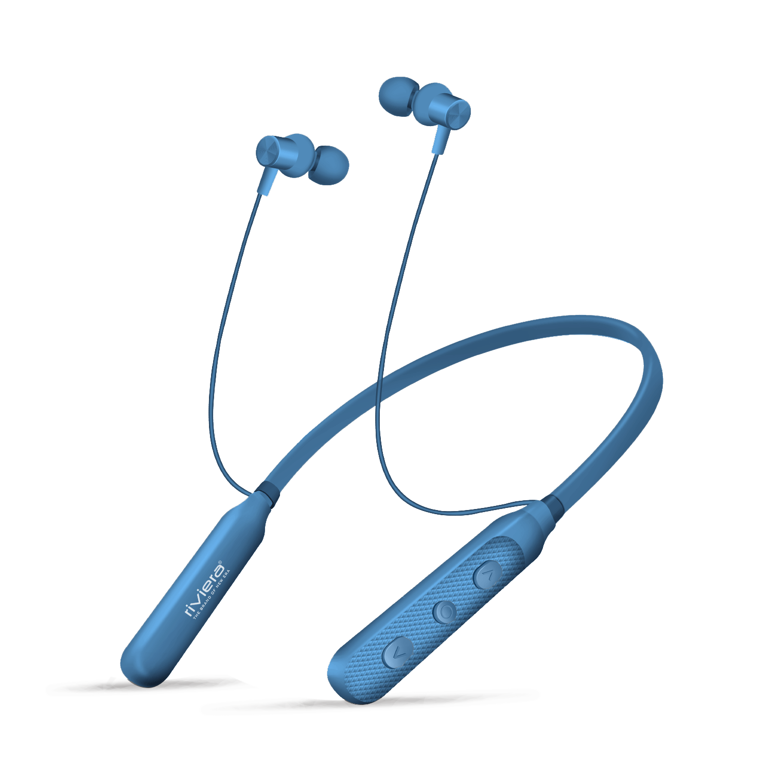 Rambo in Ear Wireless Neckband 45Hour Music Playtime, Built-in Microphone, Bluetooth V5.4 Headset Magnetic Earphones Deep Bass, Ultra-Lightweight - Blue