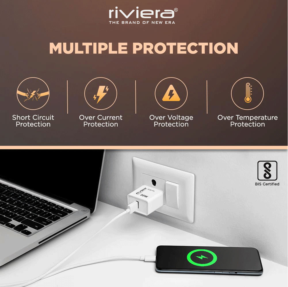 NEWTON 20W Fast Mobile Charger With type C Data Cable, Quick Charge, and Wide Device Compatibility | White