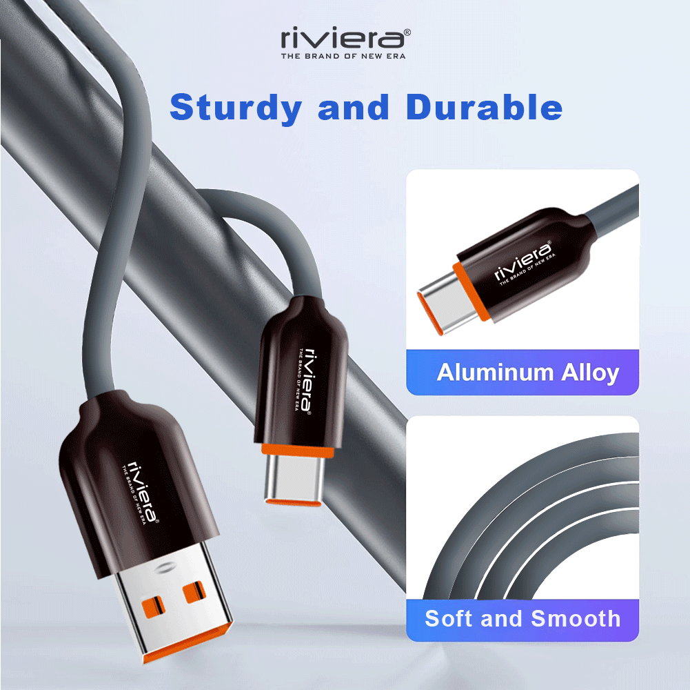 FLASH 130W Ultra Fast Charging Data Cable – 1m | Type-C | White
