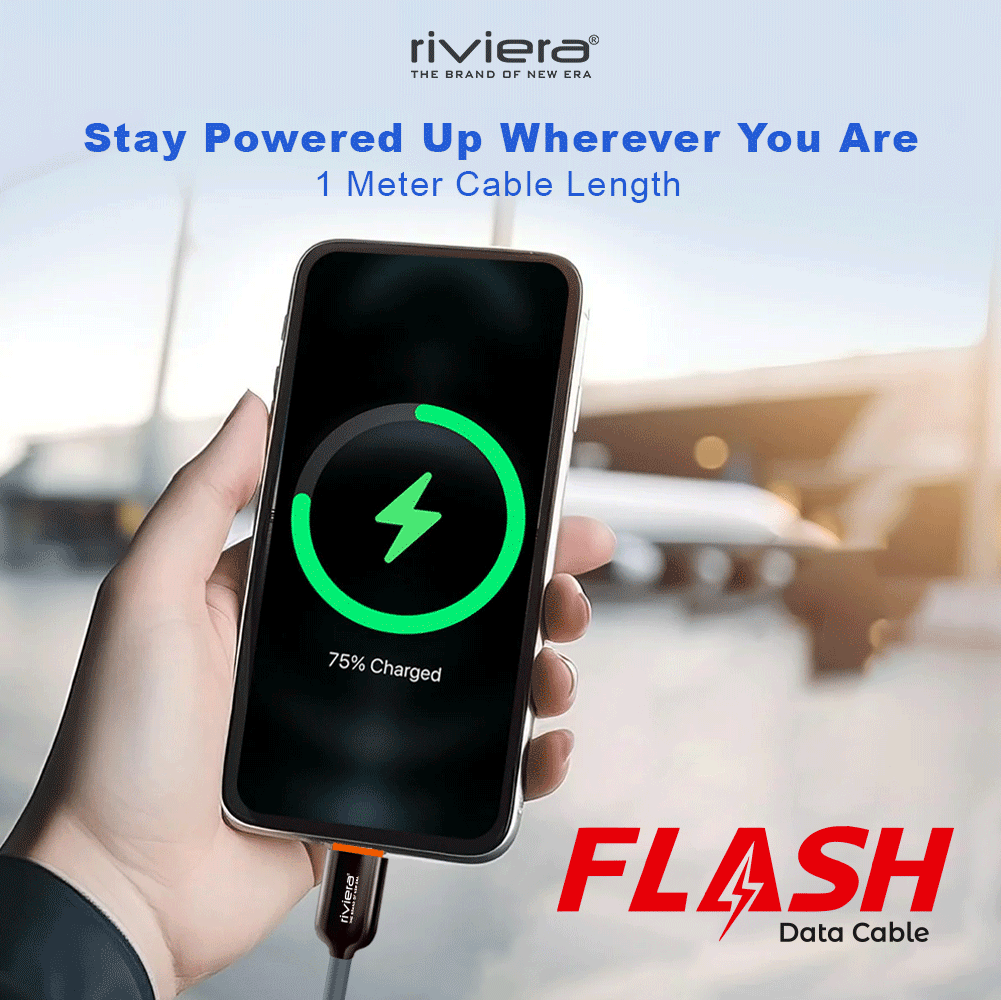 FLASH 130W Ultra Fast Charging Data Cable – 1m | Type-C | White