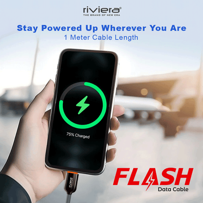 FLASH 130W Ultra Fast Charging Data Cable – 1m | Type-C | White