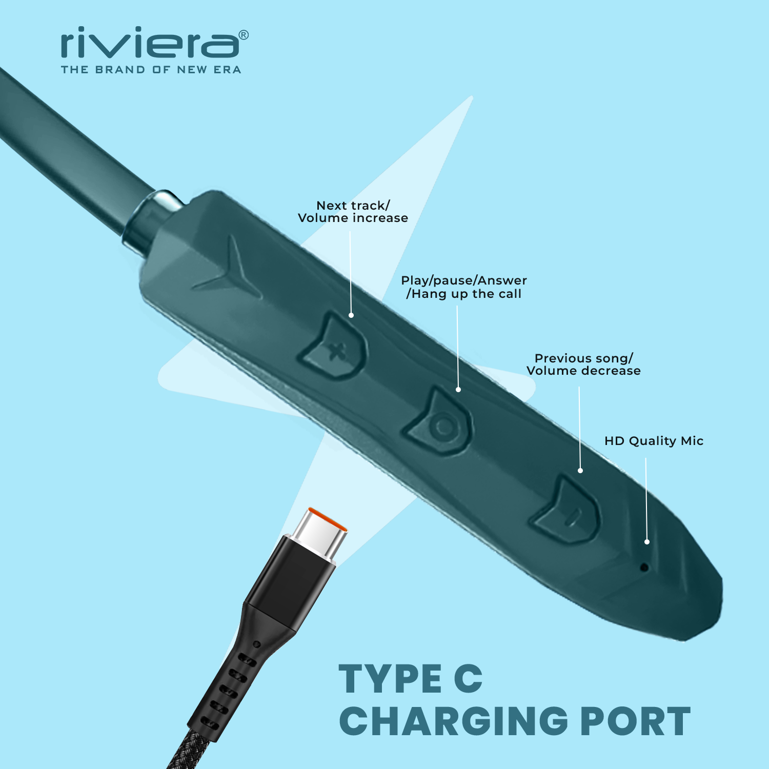Zuba in Ear Bluetooth Neckband 24Hrs Playtime, Pristine Sound, BT Version 5.2 Wireless Earphones with Mic, Type-C Fast Charging & IPX5 Water Resistant (Green)
