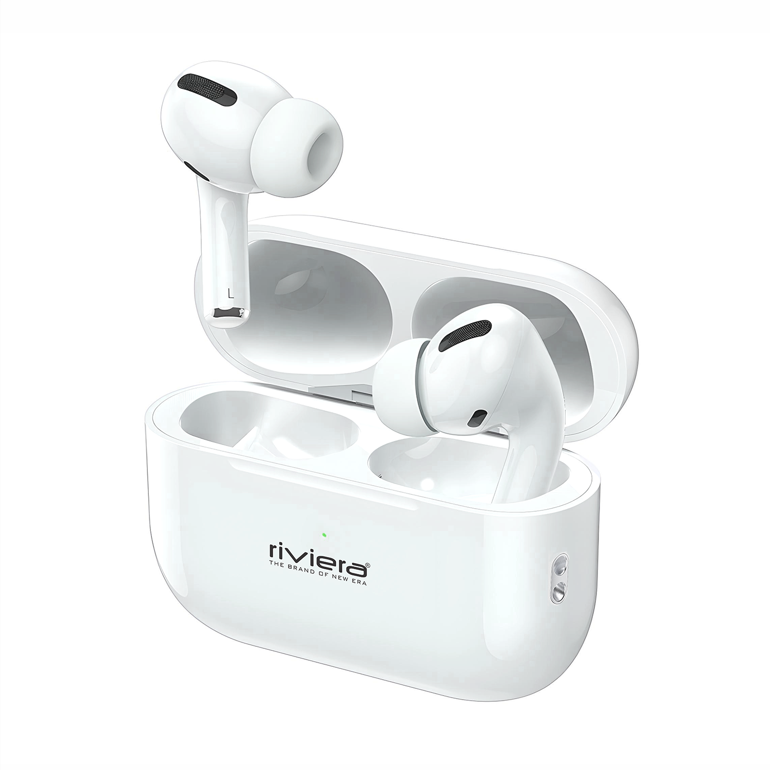 Riviera R003 Wireless EarPods | Bluetooth 6.0 | Type-C Fast Charging | 18Hr Playtime | White