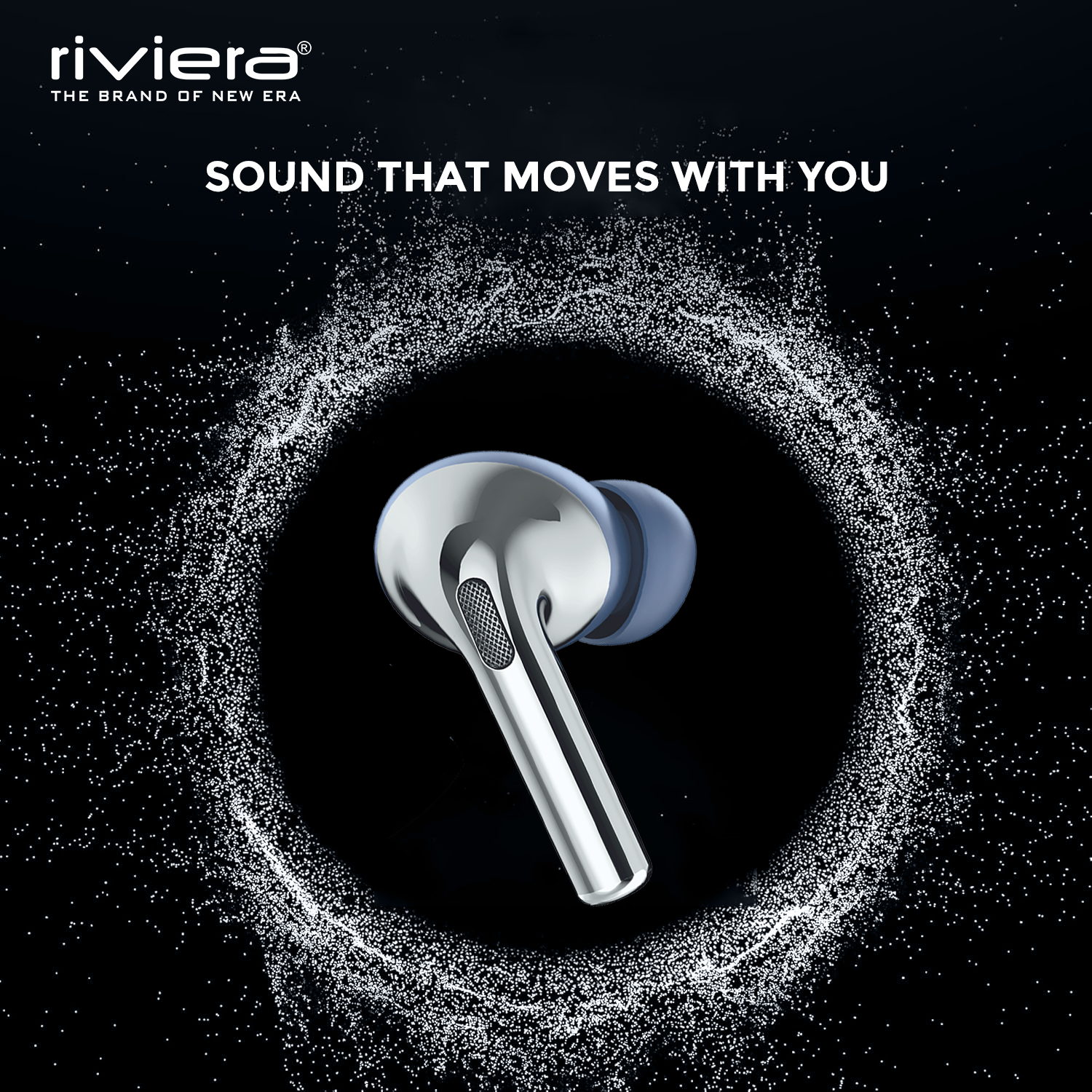 Rap TWS Wireless Smart Touch Control Earbuds 10mm Drivers with Superior Sound,  Noise Reduction, 100 Hrs Standby Time, Bluetooth V5.4 Ear Buds, Type C Interface - Blue
