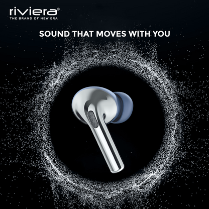 Rap TWS Wireless Smart Touch Control Earbuds 10mm Drivers with Superior Sound,  Noise Reduction, 100 Hrs Standby Time, Bluetooth V5.4 Ear Buds, Type C Interface - Blue