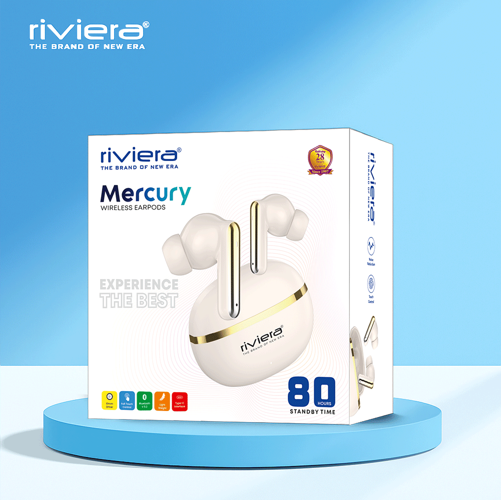Mercury, 30 Hrs Playtime with 10mm Drivers TWS Earbuds, Low Latancy Gaming Bluetooth V5.3 Rich Bass, Type C Fast Charging in Ear Wireless Buds, Full Touch Control Headphone.