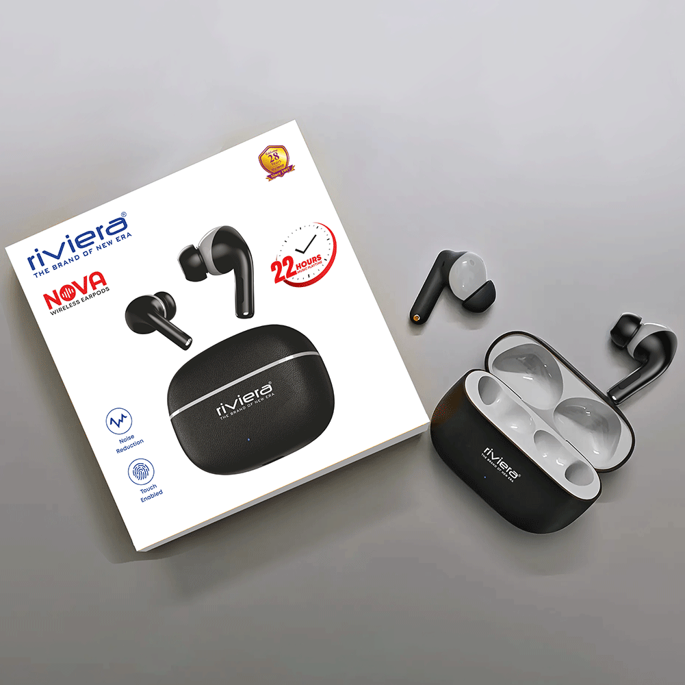 Nova TWS Earphones | Bluetooth 5.3 | 22 Hrs Playtime | Type-C Fast Charging | Black