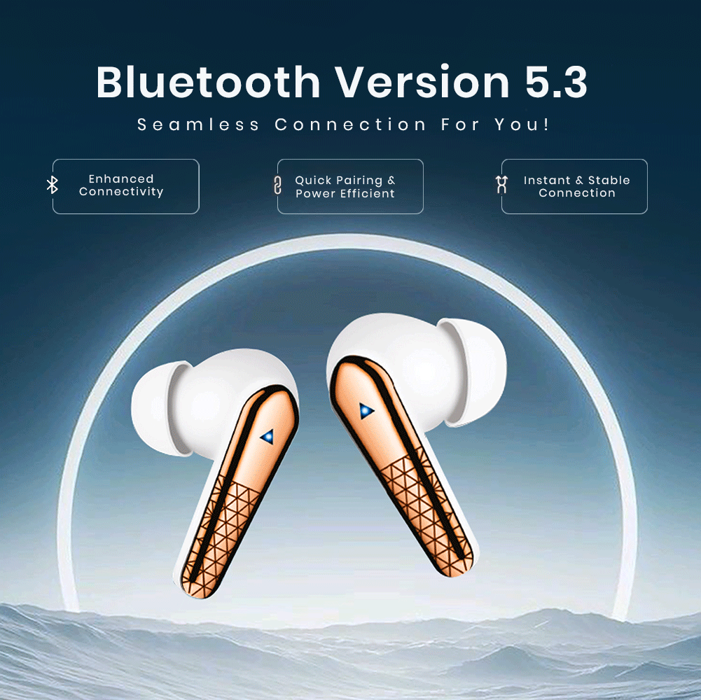 PLUTO TWS Earphones | Bluetooth 5.3 | 24 Hrs Playtime | Type-C Charging | White