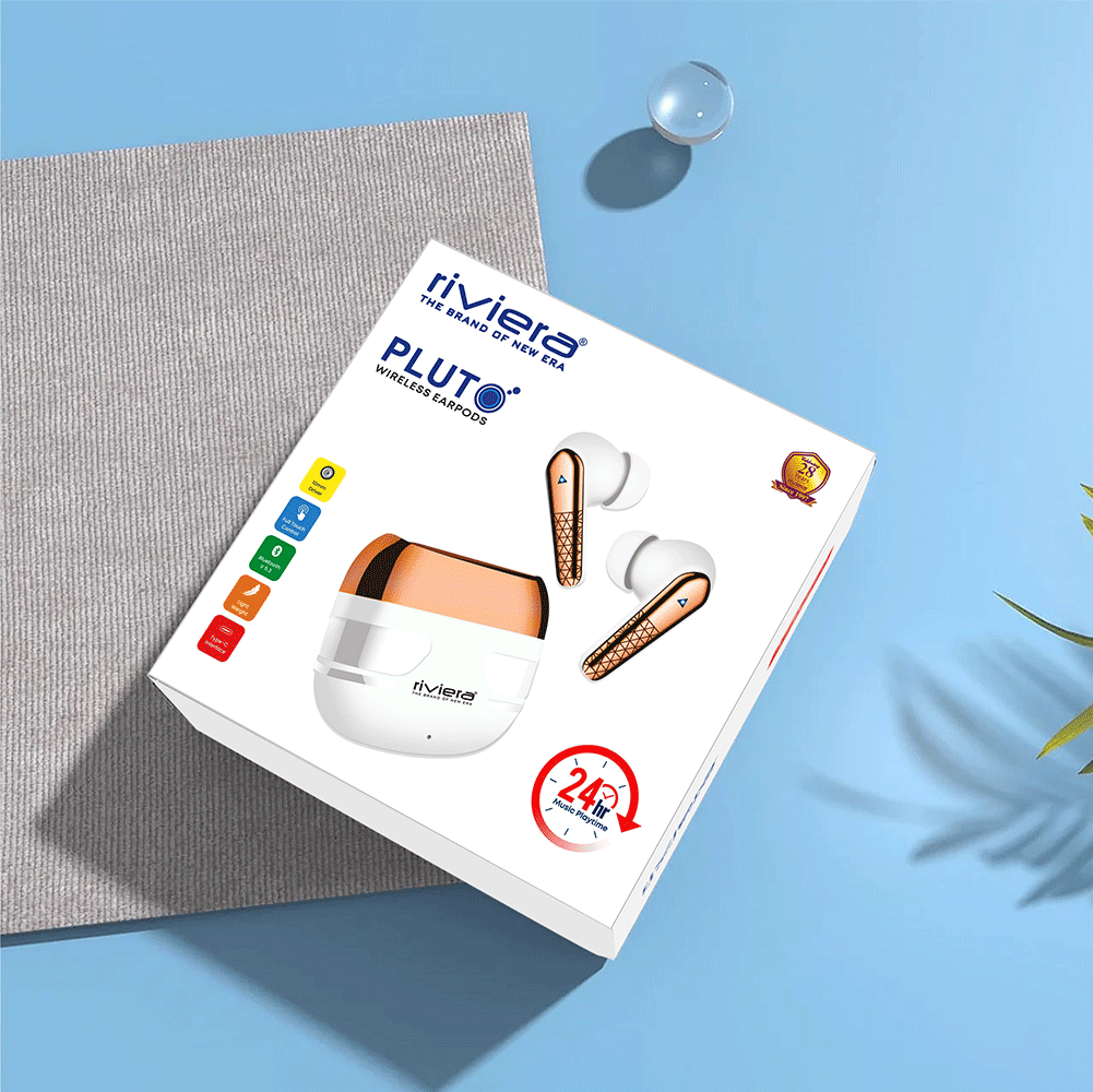 PLUTO TWS Earphones | Bluetooth 5.3 | 24 Hrs Playtime | Type-C Charging | White