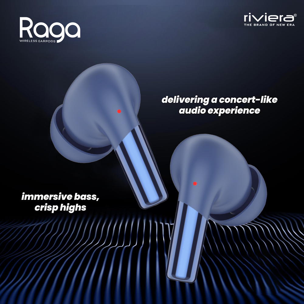 Raga Vibrant Music Wireless Earbuds, Bluetooth V5.4 in Ear TWS with 72 Hrs Standby Time,Tap-Control Ear Buds, 28 Hours Playtime, Bluetooth 5.4 LED Display Charging Case.