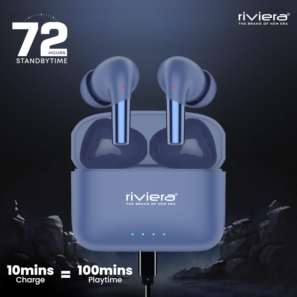 Raga Vibrant Music Wireless Earbuds, Bluetooth V5.4 in Ear TWS with 72 Hrs Standby Time,Tap-Control Ear Buds, 28 Hours Playtime, Bluetooth 5.4 LED Display Charging Case.