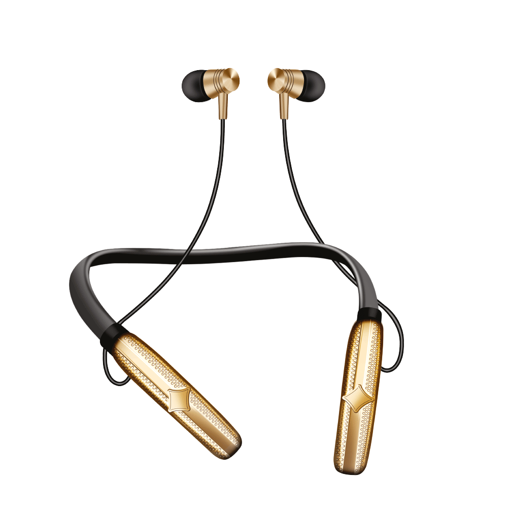 RANGOLI Bluetooth V6.0 Neckband | 400 Hours Standby | 45H Music Playback |  Type-C Fast Charging | Magnetic Earbuds | Noise Reduction | Lightweight & Comfortable Fit | Gold Color | Titanium