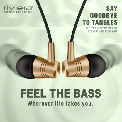 RANGOLI Bluetooth V6.0 Neckband | 400 Hours Standby | 45H Music Playback |  Type-C Fast Charging | Magnetic Earbuds | Noise Reduction | Lightweight & Comfortable Fit | Gold Color | Titanium