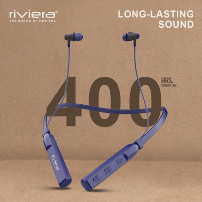 ROMEO 45 Hour Music Playtime Wireless Neckband Earbuds, Built-in Microphone, Bluetooth V5.4 Headset Magnetic Earphones Deep Bass, Ultra-Lightweight | Blue