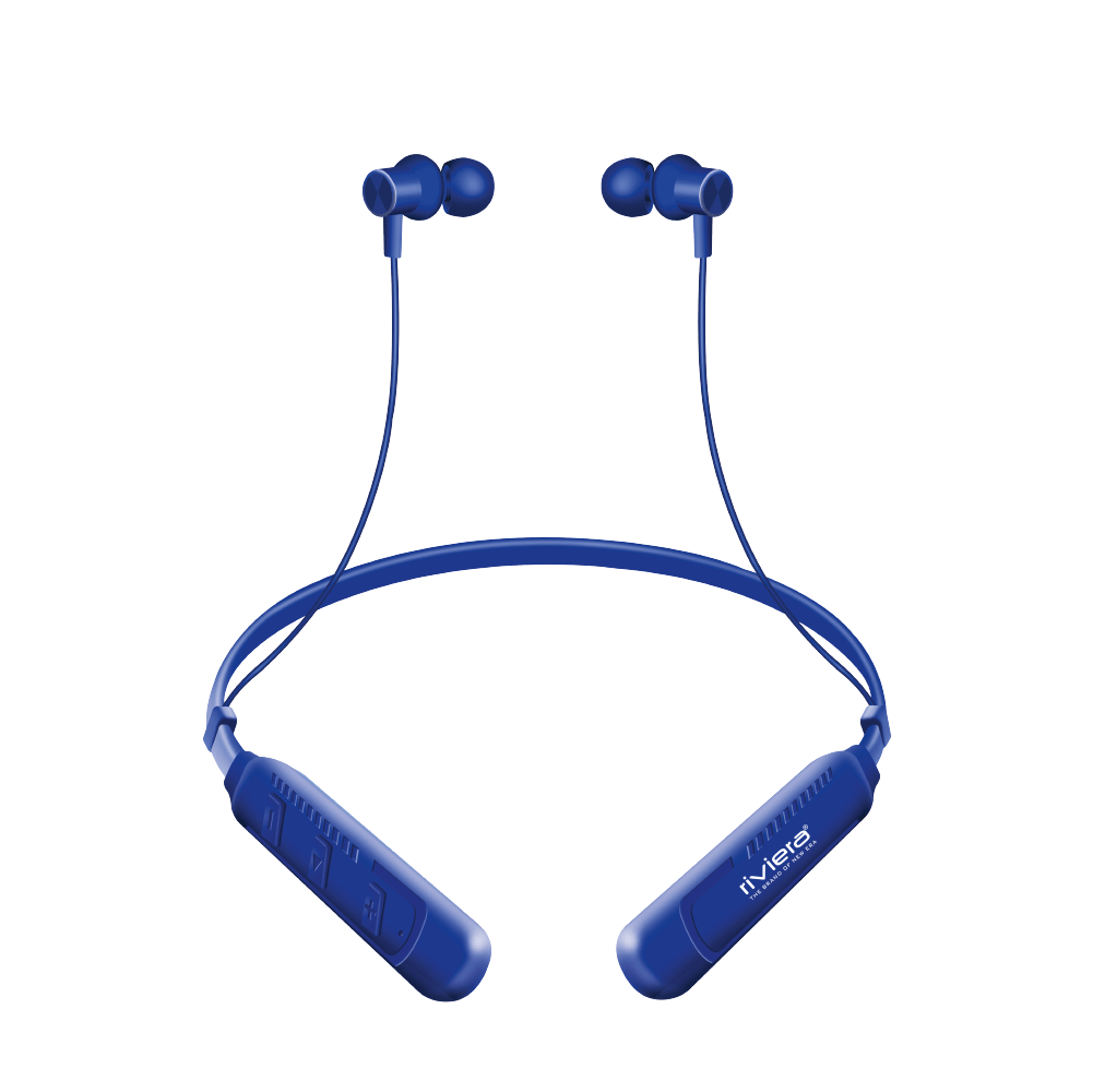 RHYTHM Bluetooth V5.4 Neckband Earphones with 400 Hours Standby Time,  Magnetic Earbuds,Low Latency,Wireless Headphone with Mic Earphones | Blue