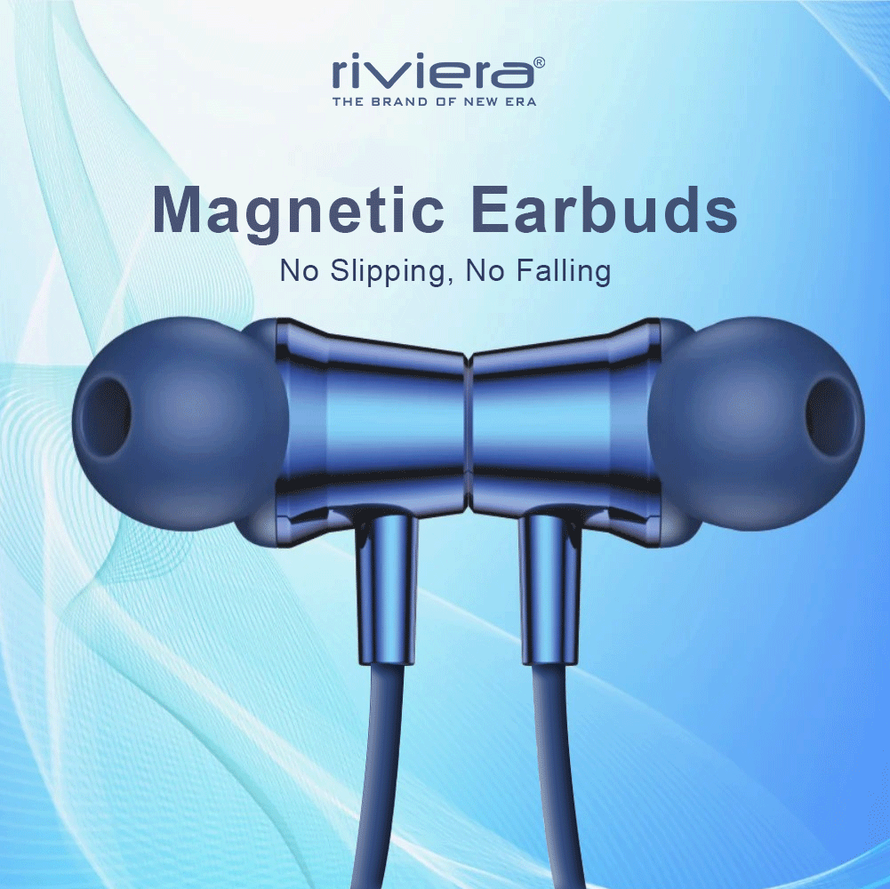 RHYTHM Bluetooth V5.4 Neckband Earphones with 400 Hours Standby Time,  Magnetic Earbuds,Low Latency,Wireless Headphone with Mic Earphones | Blue