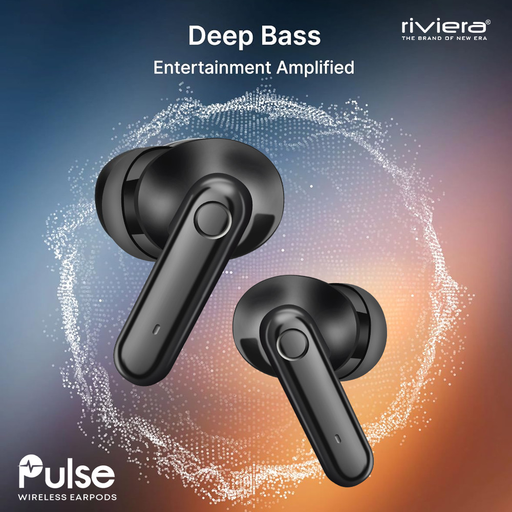Pulse in Ear TWS Earbuds with Mic, 72Hours Standby Time, 28 Hours Playtime, USB Type-C,10mm Dynamic Drivers, IPX5 Water Resistant Bluetooth Earphones - Black