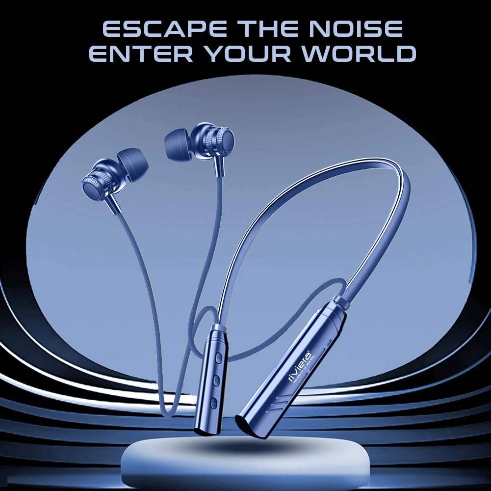 ZHOOMER Assured Series, 50 Hours Music Play Time, HD Mic Pure BassSound Latest Bluetooth V5.4, Type C Fast Charging,Wireless Neckband Earphone | Blue