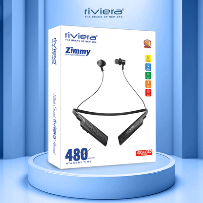 Zimmy Bluetooth Neckband | 50 Hrs Playtime | 480 Hrs Standby |  Bluetooth 5.2 | HD Stereo Sound | Lightweight Neckband Earphones with Mic