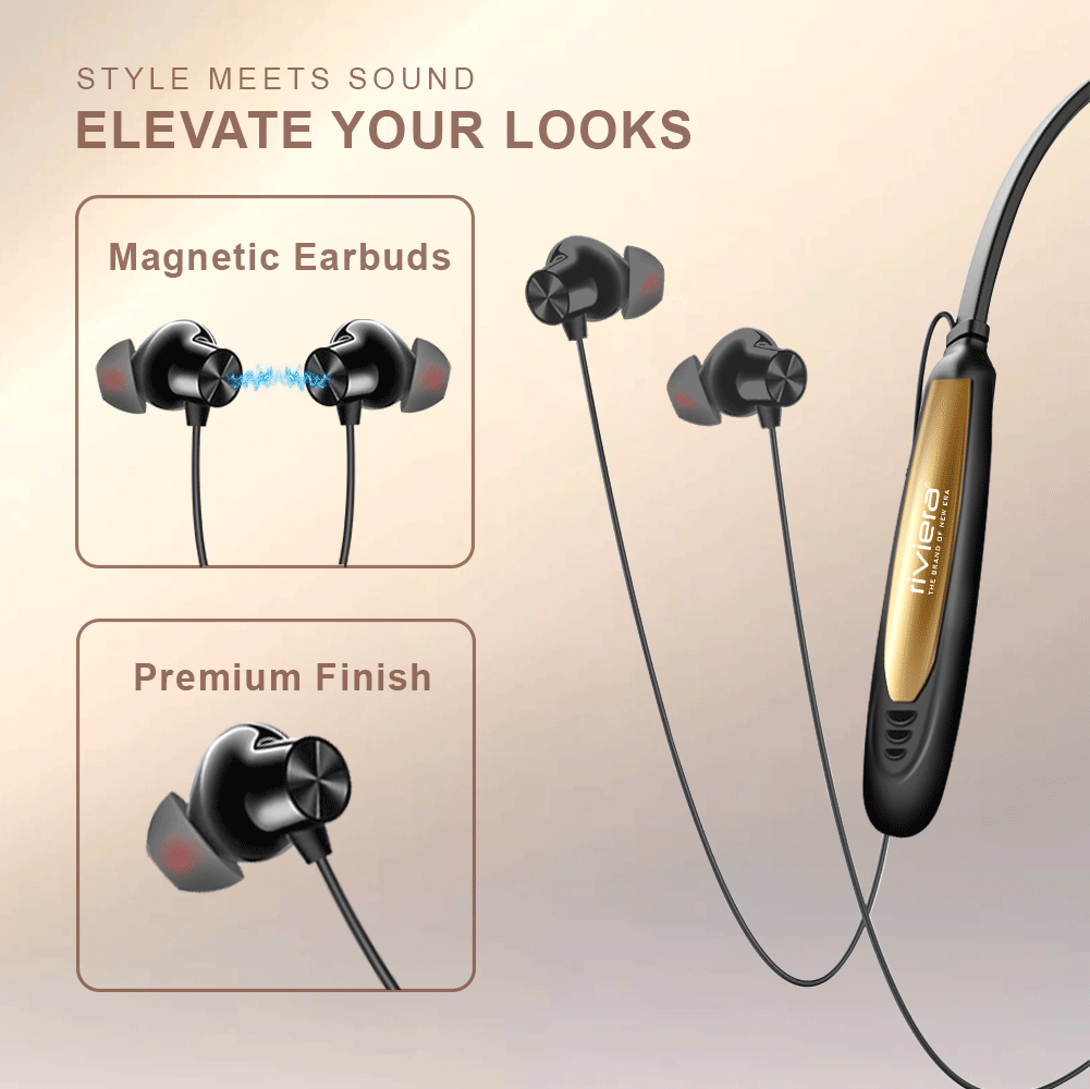 ZOLLY Magnetic Earbuds, Advance Bluetooth V5.4 With Low Latency Wireless Headphones, Sweatproof, in-Ear Earphones with Mic, Deep Bass Noise Reducation Headsets,35 Hours Playtime | Black