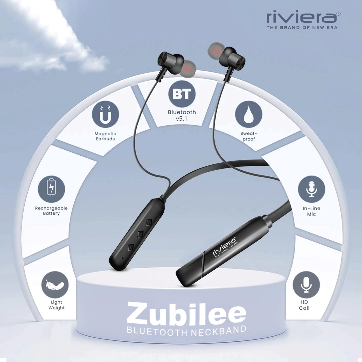 Zubilee Assured Series, Bluetooth V5.2 Neckband with Low Latency, 45 Hrs Playtime, Fast Type C Charging Wireless in Ear Earphones, 10 mm Drivers, Magnetic Earbuds.