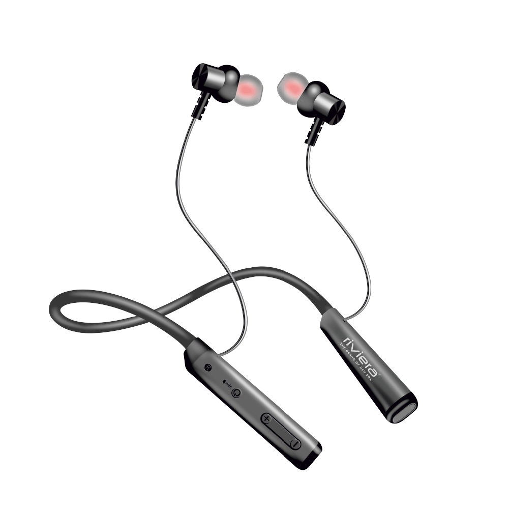 Zuice Wireless Neckband 45 Hrs Playtime, Bluetooth V5.2 Headset Sport Noise Isolation with Mic & Magnetic Design Earbuds Headphones - Black.