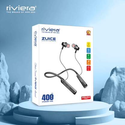 Zuice Wireless Neckband 45 Hrs Playtime, Bluetooth V5.2 Headset Sport Noise Isolation with Mic & Magnetic Design Earbuds Headphones - Black.