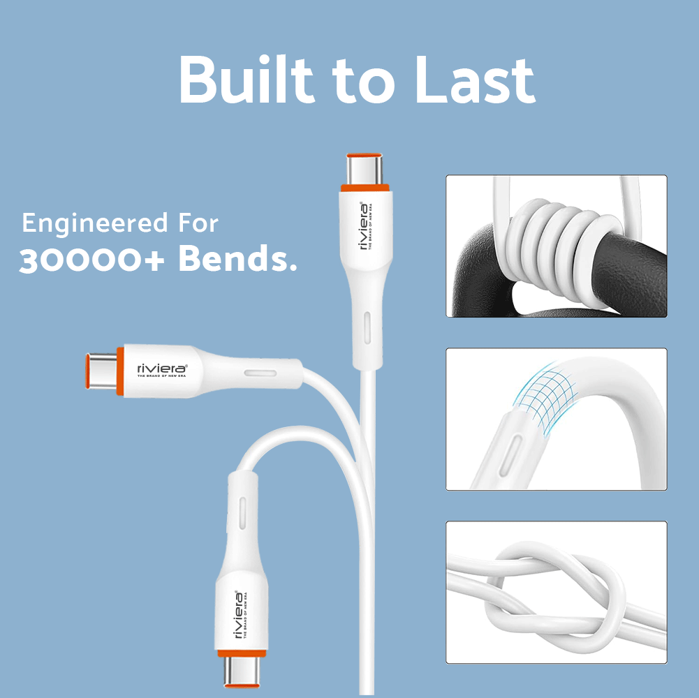 DASH 65W Fast Charging Data Cable – 1m | Type-C | White