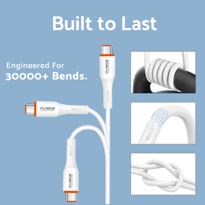 DASH 65W Fast Charging Data Cable – 1m | Type-C | White