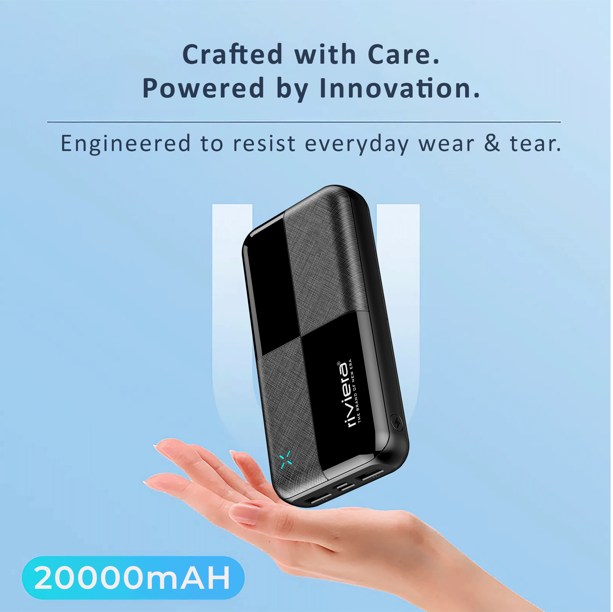 FORCE 20000mAh Power Bank | 22.5W PD Fast Charging | Dual Output | LED Indicator | Black