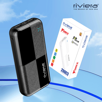 FORCE 20000mAh Power Bank | 22.5W PD Fast Charging | Dual Output | LED Indicator | Black