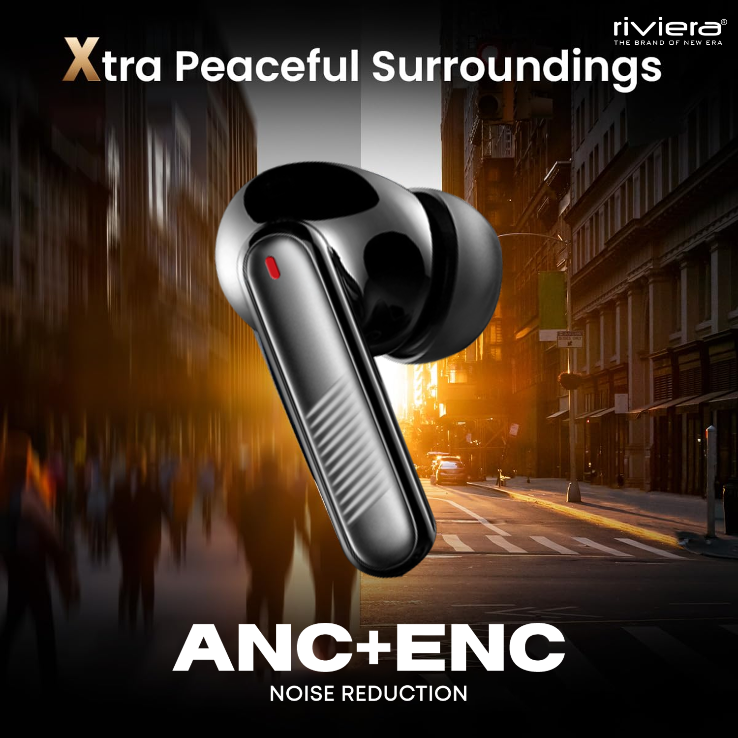 Orbit (ANC + ENC Cancellation) Wireless Earbuds, Digital Power Display & Touch Control, 30 Hrs Long Playtime & 24*7 Standby Time, 1.5 Hr Charging Time, Bluetooth V5.4 with Mic.