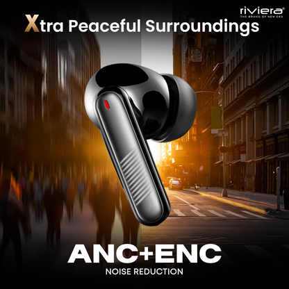 Orbit (ANC + ENC Cancellation) Wireless Earbuds, Digital Power Display & Touch Control, 30 Hrs Long Playtime & 24*7 Standby Time, 1.5 Hr Charging Time, Bluetooth V5.4 with Mic.