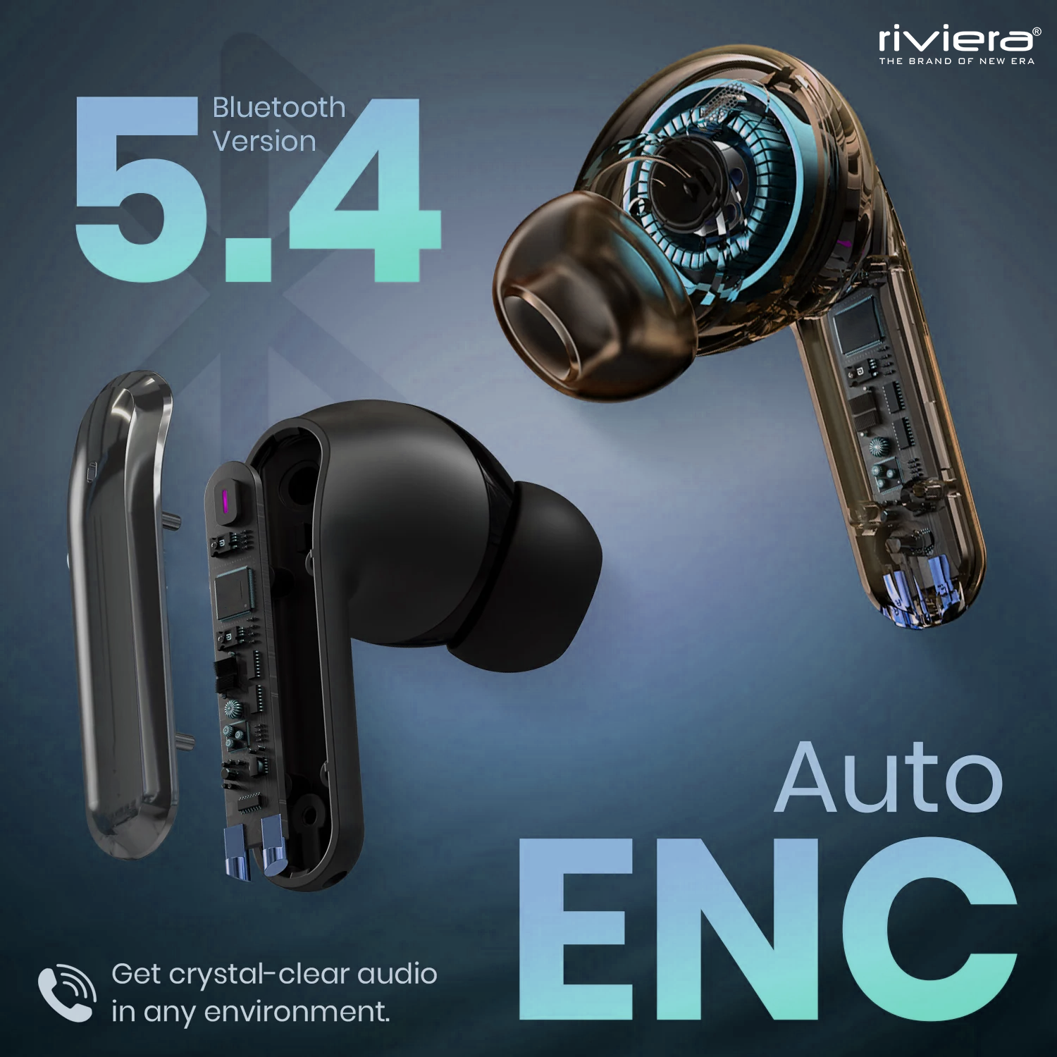 Orbit (ANC + ENC Cancellation) Wireless Earbuds, Digital Power Display & Touch Control, 30 Hrs Long Playtime & 24*7 Standby Time, 1.5 Hr Charging Time, Bluetooth V5.4 with Mic.