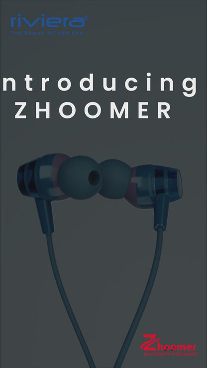 ZHOOMER Assured Series, 50 Hours Music Play Time, HD Mic Pure BassSound Latest Bluetooth V5.4, Type C Fast Charging,Wireless Neckband Earphone | Blue