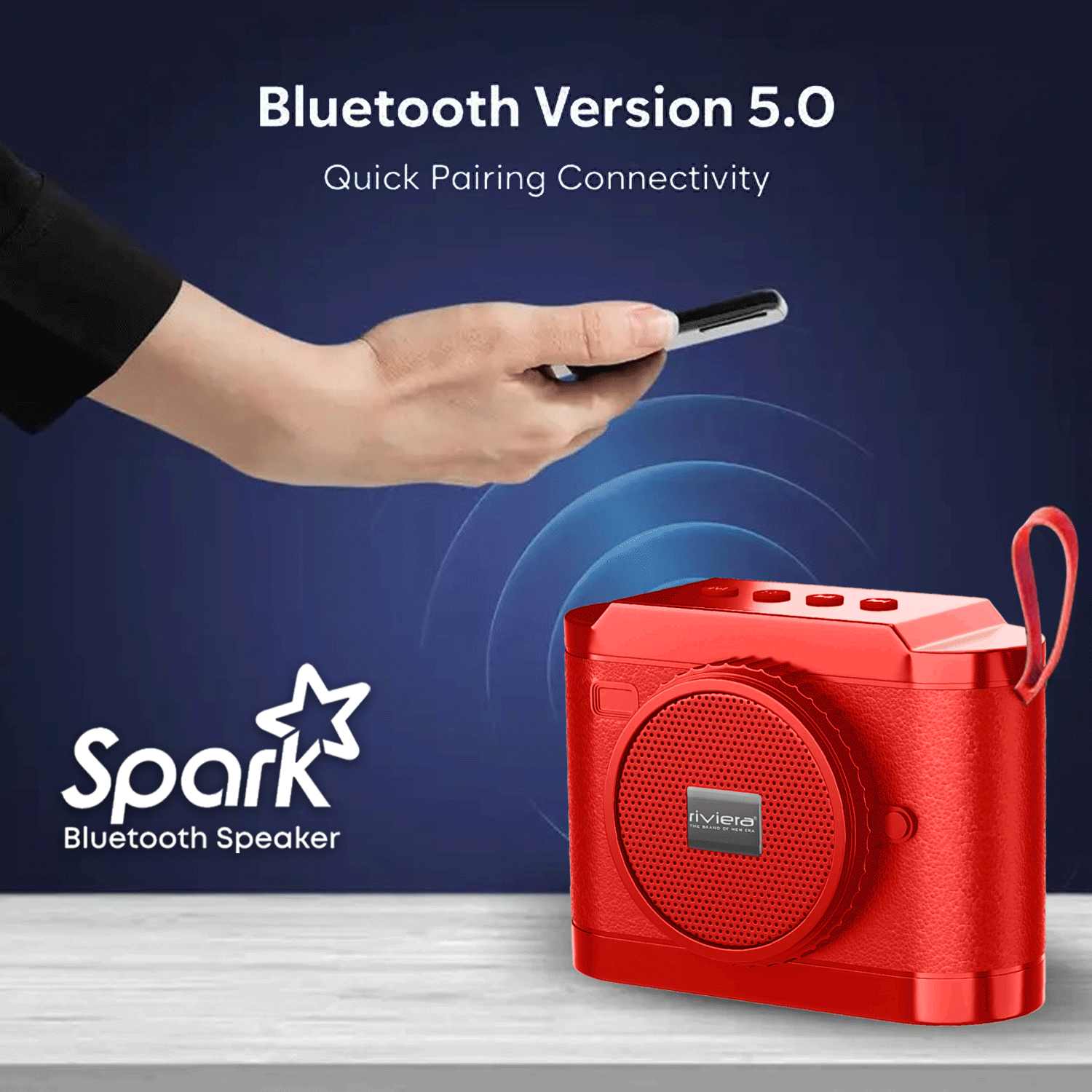 Spark 12W Camera Design Bluetooth Speaker | Portable Wireless Speaker with FM Radio, TF Card & USB Mode | 6 Hours Playtime | Bluetooth V5.0 | Deep Bass & Clear Sound - Red