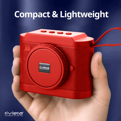 Spark 12W Camera Design Bluetooth Speaker | Portable Wireless Speaker with FM Radio, TF Card & USB Mode | 6 Hours Playtime | Bluetooth V5.0 | Deep Bass & Clear Sound - Red