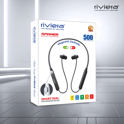 Spinner in Ear Earbuds, Bluetooth V5.3 Neckband Wireless Type C Interface | 55 Hrs Audio Playtime, 500H Stanby time Headphones, Humidity Resistance, Deep Bass - Black.