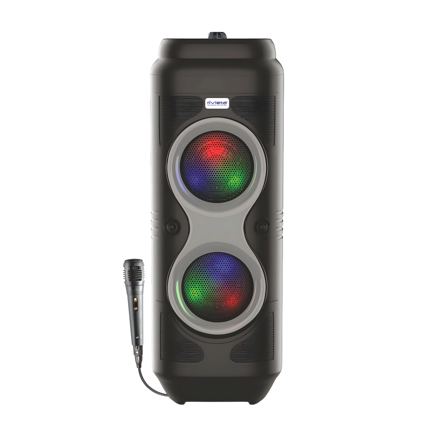 Swag 40W Bluetooth V5.0 Speaker With Wire Karaoke Mic | RGB Lights | 1800mAh Battery | TWS, USB, FM, AUX, TF Card Support - Black