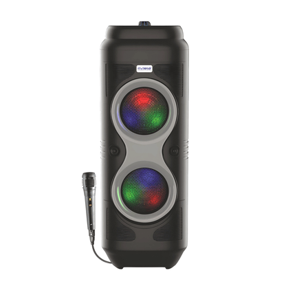Swag 40W Bluetooth V5.0 Speaker With Wire Karaoke Mic | RGB Lights | 1800mAh Battery | TWS, USB, FM, AUX, TF Card Support - Black